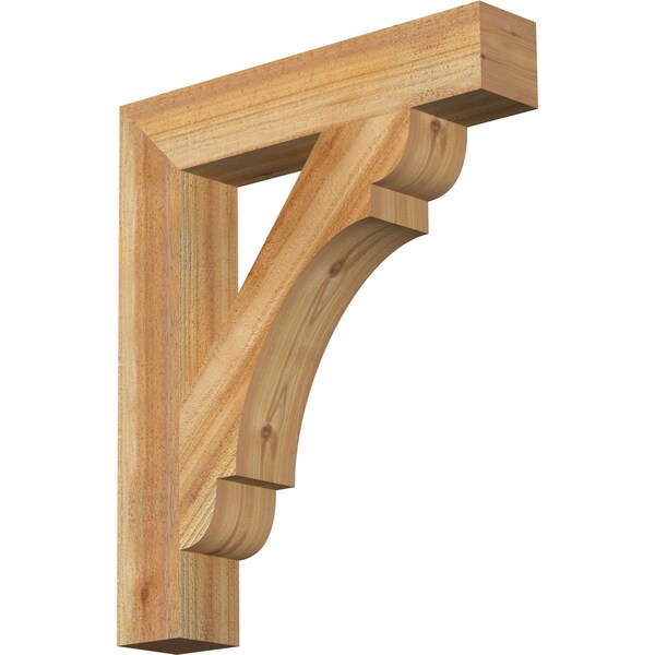 Ekena Millwork Olympic Block Rough Sawn Bracket, Western Red Cedar, 4"W x 22"D x 26"H BKT04X22X26OLY05RWR - main